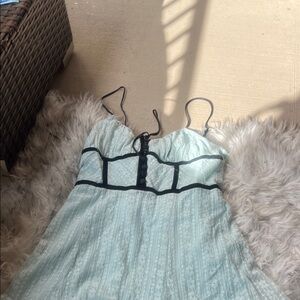 Urban Outfitters Mint Strapless Dress with Black Accents